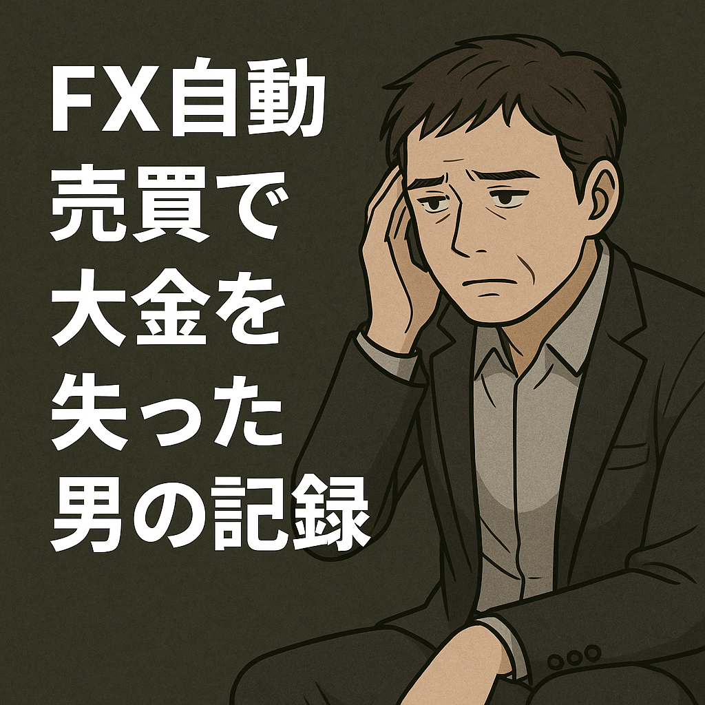 FX 自動売買 詐欺 50代の男性が出金できず資金を失い呆然とするイメージ